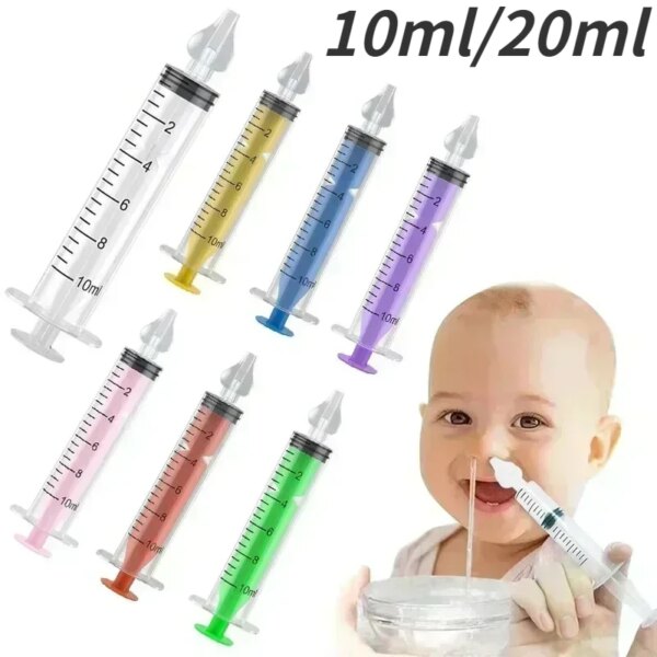 10ML/20ML Needle Babies Tube Aspirator Baby Care Cleaner Rhinitis Washer New Born Nasal Irrigator Silica Gel Nose Cleaner