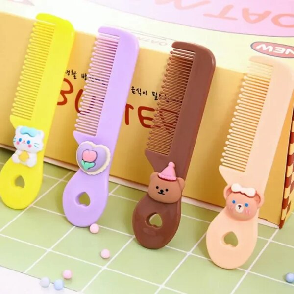 Hair Comb Small Resin Baby Body Care Round Head Comb Portable Color Hair Care Feel Comfortable Plastic Toddler's Head Comb