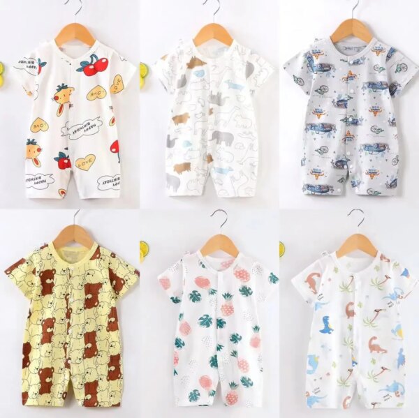 0-2 Age Newborn Baby Jumpsuit Summer Clothing Short Sleeved Infant Cotton Soft Baby Girl Rompers Toddler Costume