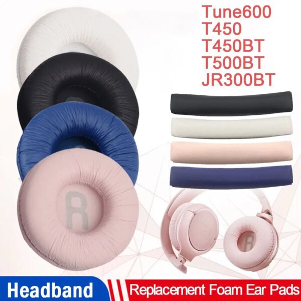 1 Pair 70mm Replacement Foam Ear Pads Pillow Cushion Cover for JBL Tune 600 T450 T450BT T500BT JR300BT Soft Headphone Headset