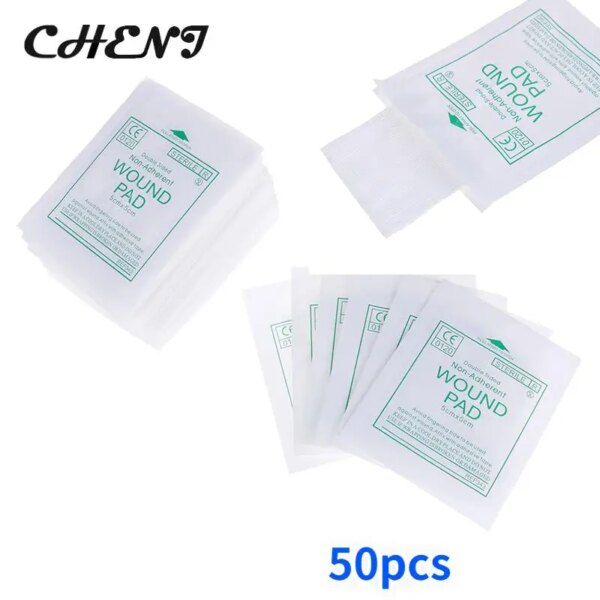 10/50pcs Sterile Medical Gauze Pad Wound Care Supplies Gauze Pad Cotton First Aid Waterproof Wound Dressing