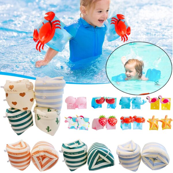 1Pair Arm Float Adult Kids Swimming Inflatable Arm Rings Fashion Floating Sleeve Swimming for Children Safety Swim Training