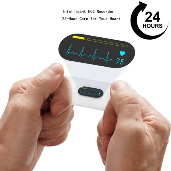 24 Hours New Holter Ecgs Monitors Wearable Ecg Unlimited Data Storage Sharing Oled Bluetooth Ekg Cardiaco Heart Monitoring