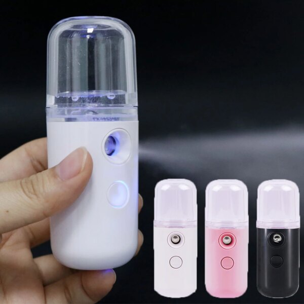 30ML Mini Nano Spray Moisturizing Facial Steamer USB Nebulizer Humidifier Moisturizing Hydrating Portable Face Steamer Skin Care