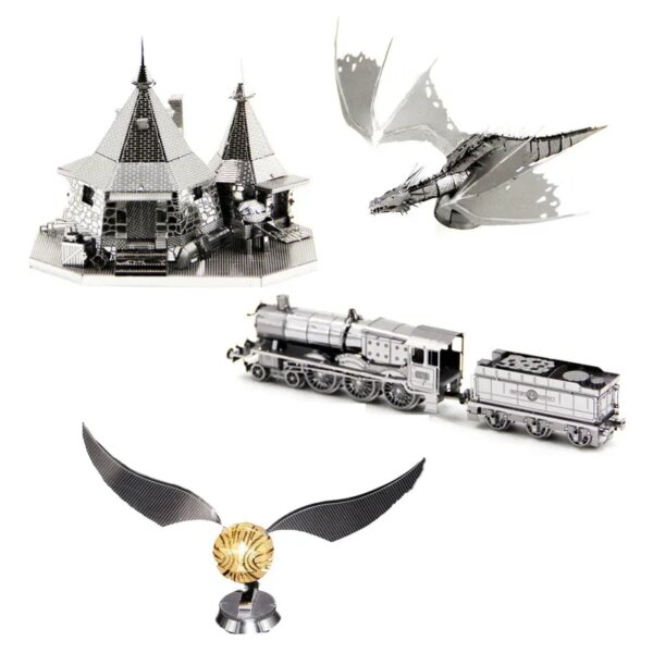 3D Metal Puzzle DIY Handmade film And Television Properties Model Golden Snitch Gringotts Dragon Assembly Model Puzzles Toys