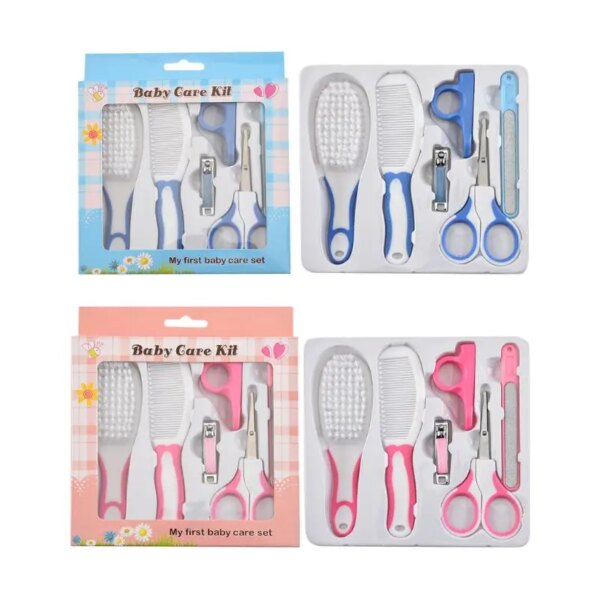 Newborn Baby  Hair Grooming Brush Comb and Manicure Home Set Baby  Trimmer Set 0-3 Years+ Set of 6 Y55B