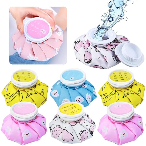 Reusable Water Filled Ice Packs Cold Hot Compress for Injuries Cute Cartoon Bags Bottles Children Physical Cooling Tired Eyes