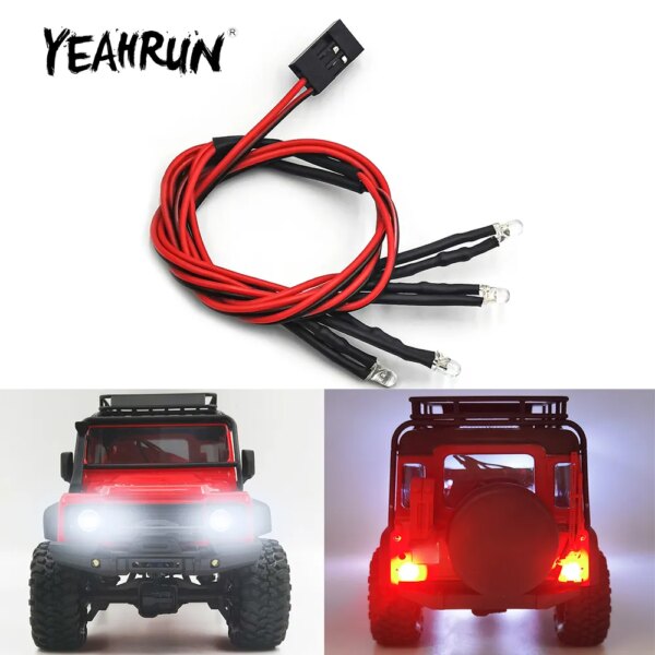 YEAHRUN Simulation Headlights & Taillights LED Lights Group for TRX4M Bronco Defender 1/18 RC Crawler Car Model Parts