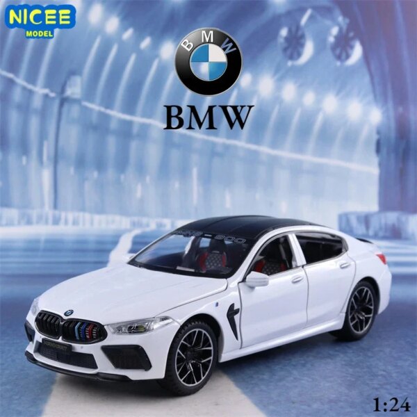 1:24 BMW M8 MH8 800 MANHART Alloy Car Model Diecast Metal Toy Vehicles Car Model Sound and Light High Simulation Kids Gift A464