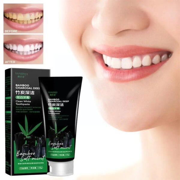 100g Bamboo Charcoal Toothpaste Deep Clean Dispel Smoke Oral Health Stains Whitening Black The Toothpaste Care P5J0