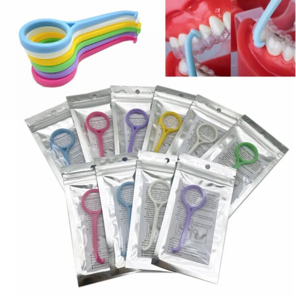 10pcs  Dental Brace Extractor Removal Tool Hook Orthodontic Aligner Remove Invisible Removable Braces Clear Aligner Oral Care