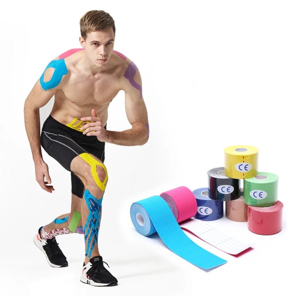 Sports Kinesiology Tape Athletic Recovery Medical Self Adherent Bandage Wraps Waterproof Cotton K T Tapes for Muscle Pain Relief