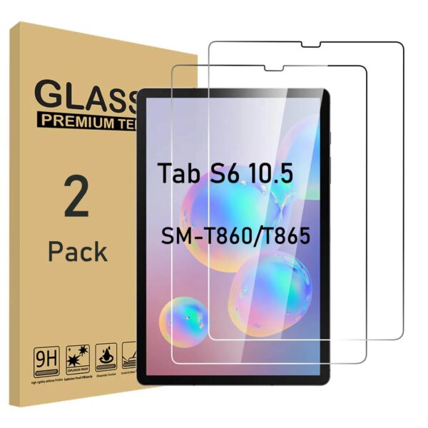 ( 2 Pack ) Tempered Glass For Samsung Galaxy Tab S6 10.5 2019 SM-T860 SM-T865 T860 T865 Tablet Screen Protector Film