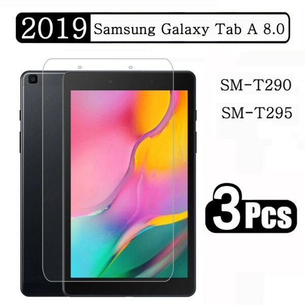 (3 Pack) 9HD Tempered Glass For Samsung Galaxy Tab A 8.0 2019 SM-T290 SM-T295 T290 Anti-Scratch Tablet Screen Protector Film