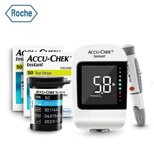 (EXP:Maximum) Roche 0 ACCU Chek Instant Diabet Glucose Accu Chek Glucose Test Strips Free Blood Collectio Needle