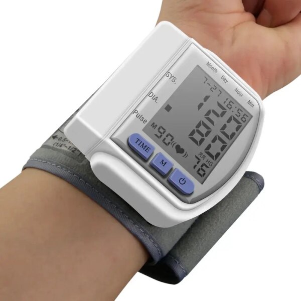 ZOSS Automatic Sphygmomanometer Wrist Monitor LCD Digital Wrist Blood Pressure Monitor Heart Pulse Measure High Real-time