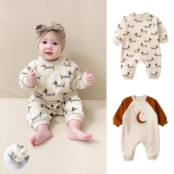 0-2Years Baby Clothes Newborn Girls Boys Romper Autumn Jumpsuits Long Sleeve Playsuits Baby Infant Costume