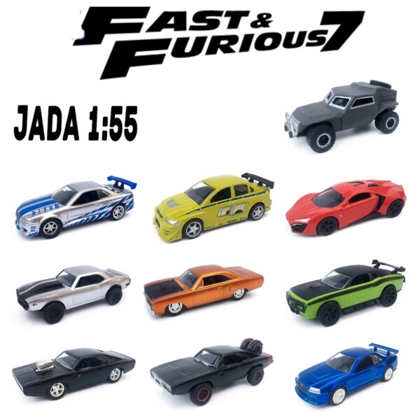 1:55 Fast and Furious Dodge Plymouth Mitsubishi Lykan Camaro Diecast Car Metal Alloy Model Car Toys for kids Gift Collection