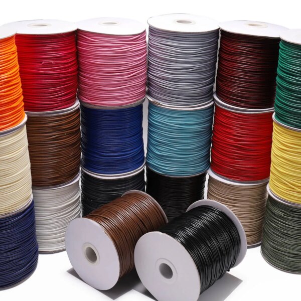 10M 1/1.5/2mm Waxed Leather Twine Beading Crafting Rope Macrame Waxed Cord Cotton Thread String Jewelry Making Bracelet Supplies