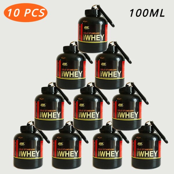 10PCS Portable Protein Powder Bottle With Whey Keychain Health Funnel Medicine Box Small Water Cup Outdoor camping Container