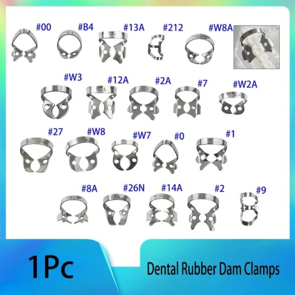 1Pc Dental Rubber Dam Clamps Stainless Steel Endodontic Restorative Barrier Clips Dentistry Orthodontic Material 20 Size Dentist