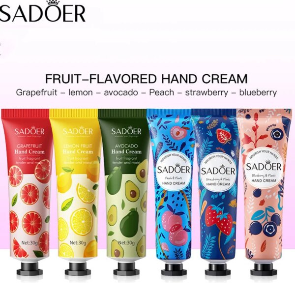 1pc Fruit Plant Extract Fragrance Hand Cream Set Moisturizing Repair Anti Dry Hand Lotion Sets Hands Skin Care Products Chap