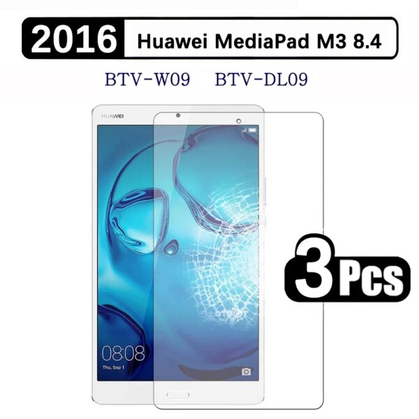 (3 Pack) 9H Tempered Glass For Huawei MediaPad M3 8.4 2016 BTV-W09 BTV-DL09 Anti Scratch Screen Protector Tablet Film