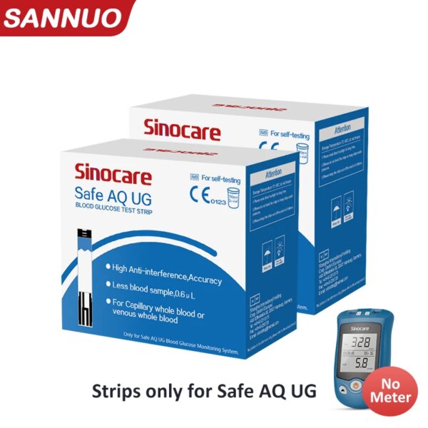 [50PCS/100PCS] Sinocare Blood Glucose Test Strips for Safe AQ UG only