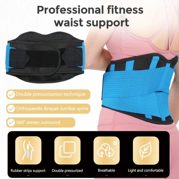 #Lower Back Brace Lumbar Support Belt Back Compression Pain Relief Sciatica Scoliosis Weight Lifting Adjustable Straps Unisex