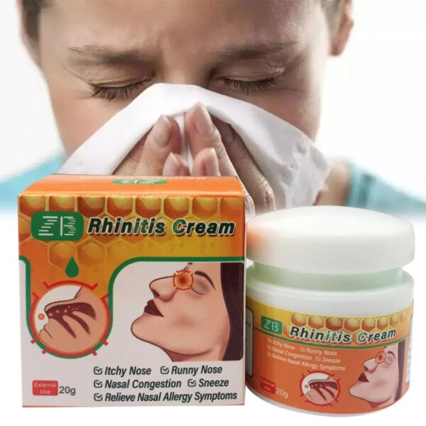 ZB Rhinitis Ointment Cool Propolis Extract Cure Nasal Congestion Runny Nose Itchy Sneezing Nose Refresh Antibacterial Cream