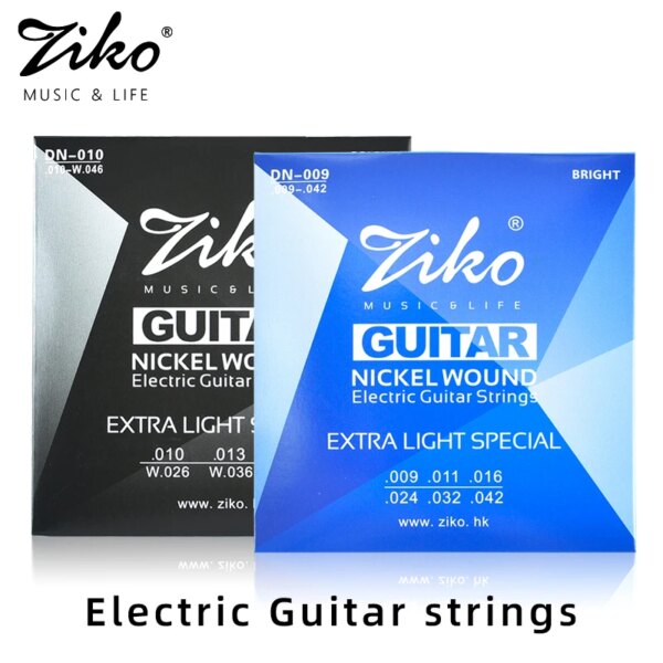 ZIKO     Electric Guitar strings. DN series 009-042/010-046 Nickel steel alloy material. Electric guitar strings 1-6 strings.