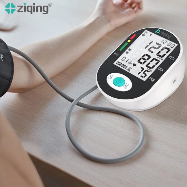 Ziqing Arm Blood Pressure Big Screen Digital Monitor Tensiometer Tonometer Automatic Sphygmomanometer Heart Rate Pulse Meters