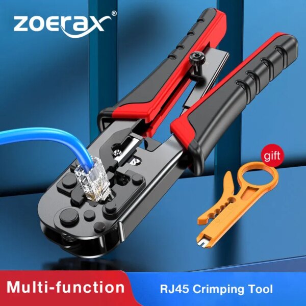 ZoeRax RJ45 Crimping Tool RJ45 Network Cutting Tools 8P RJ45 Crimper Cutter Stripper Plier for Modular RJ12 RJ11 Crimp Crimper